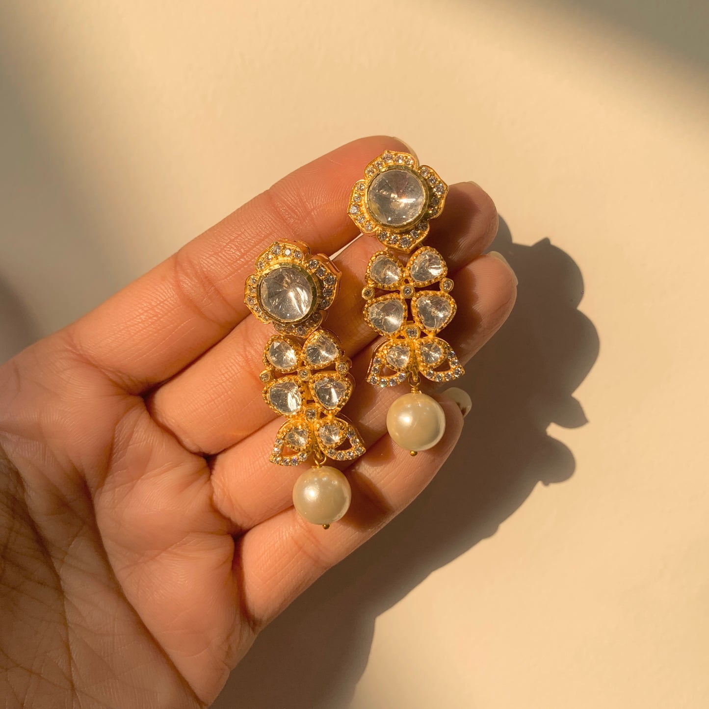 Elizaa Pearl Polki Earrings