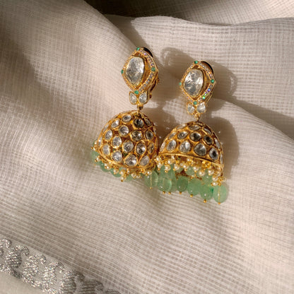 Dazzling Polki Jhumkis