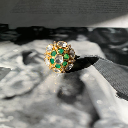 Emerald Floral Ring