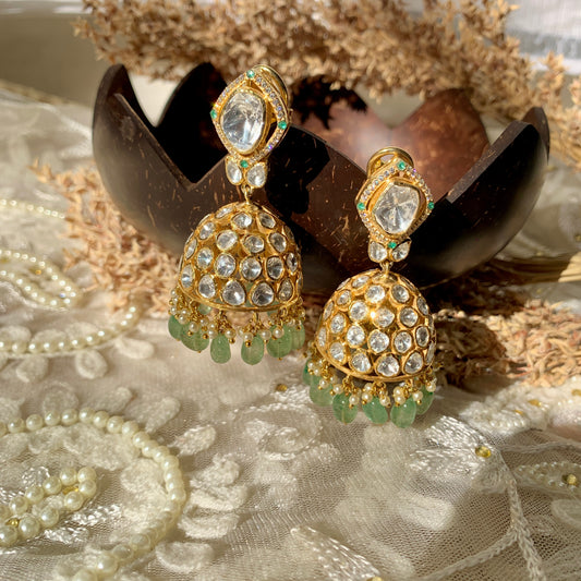 Dazzling Polki Jhumkis