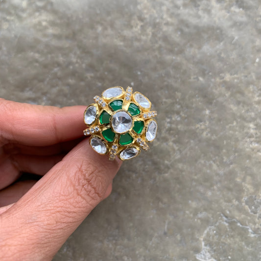 Emerald Floral Ring