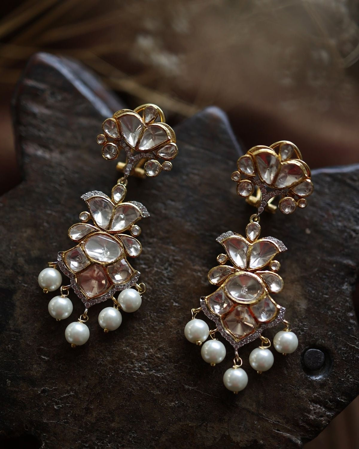 Pearl Polki Earrings