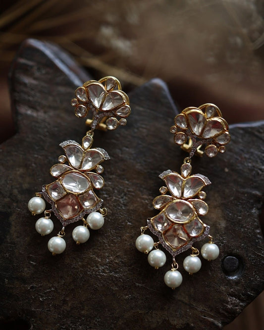 Pearl Polki Earrings