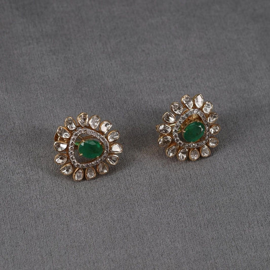 Emerald Polki Earrings