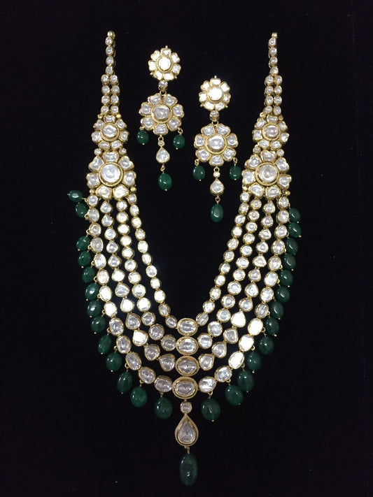 Bridal Layered Polki Necklace Set