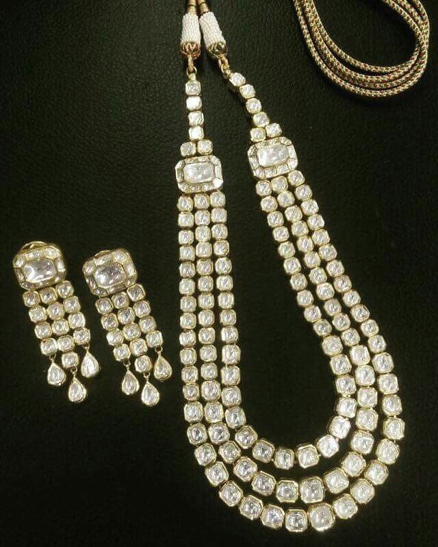 Bridal Layered Polki Necklace Set