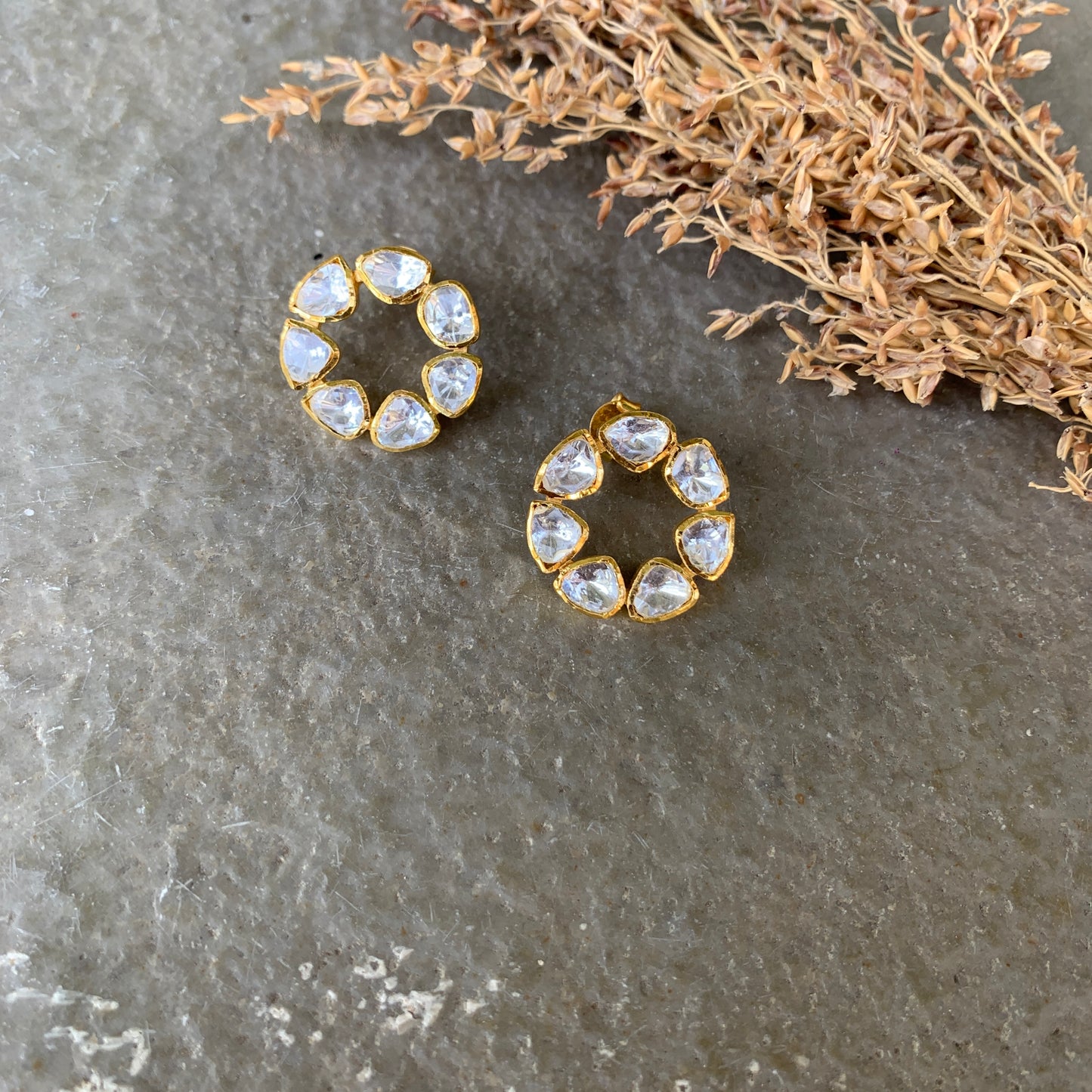 Orai Round Polki Earrings