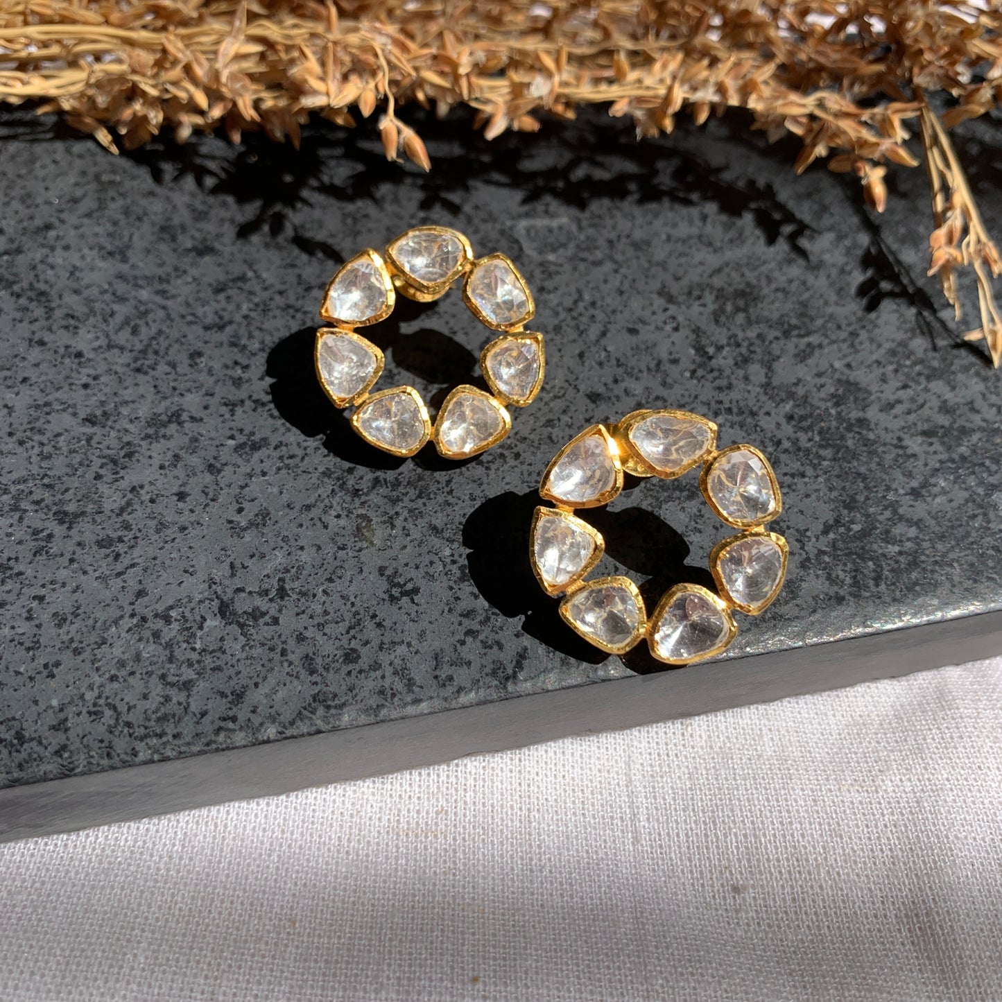 Orai Round Polki Earrings