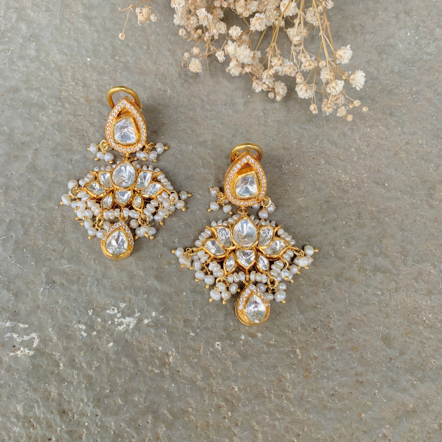 Lotus Pearl Earrings