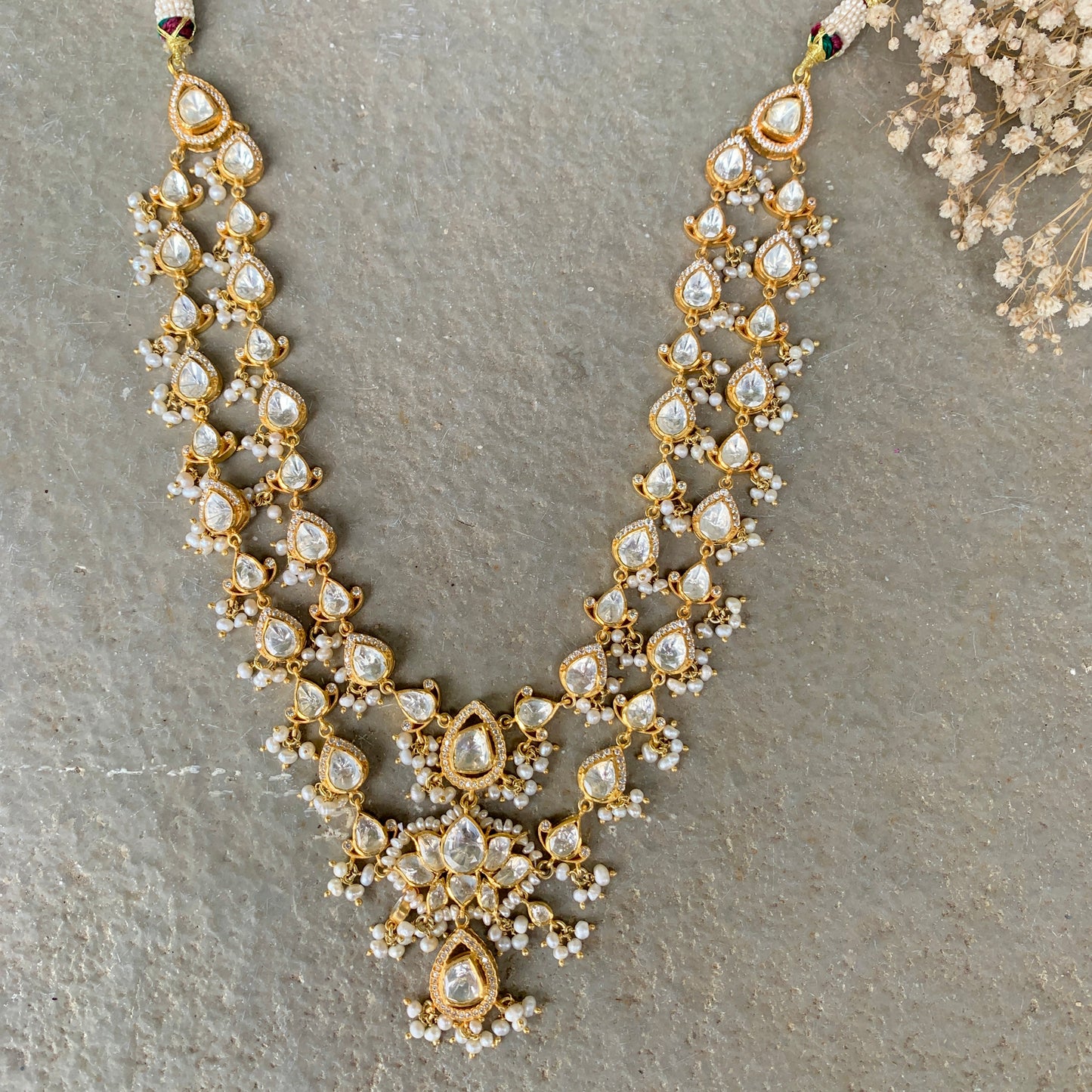 Lotus Pearl Necklace Set