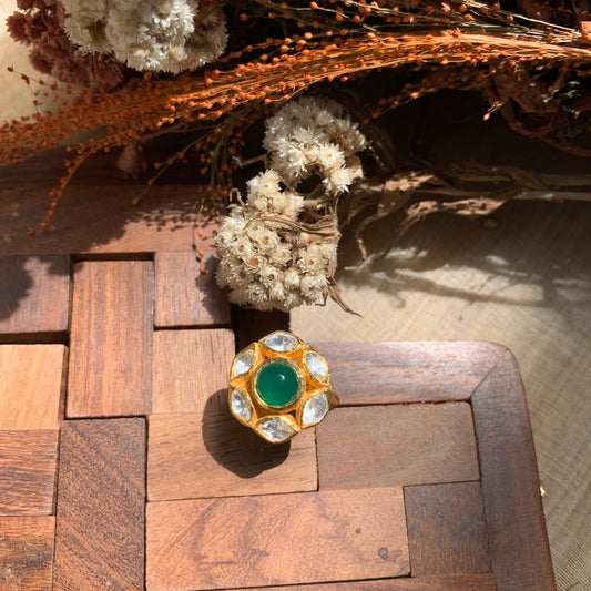 Emerald Floral Ring