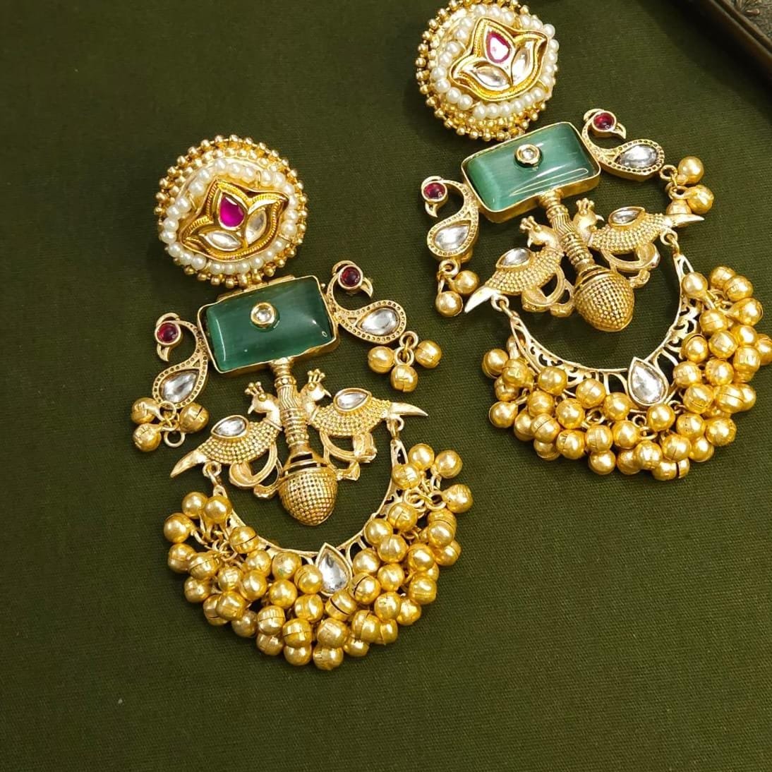 Elsie Emerald Kundan Earrings